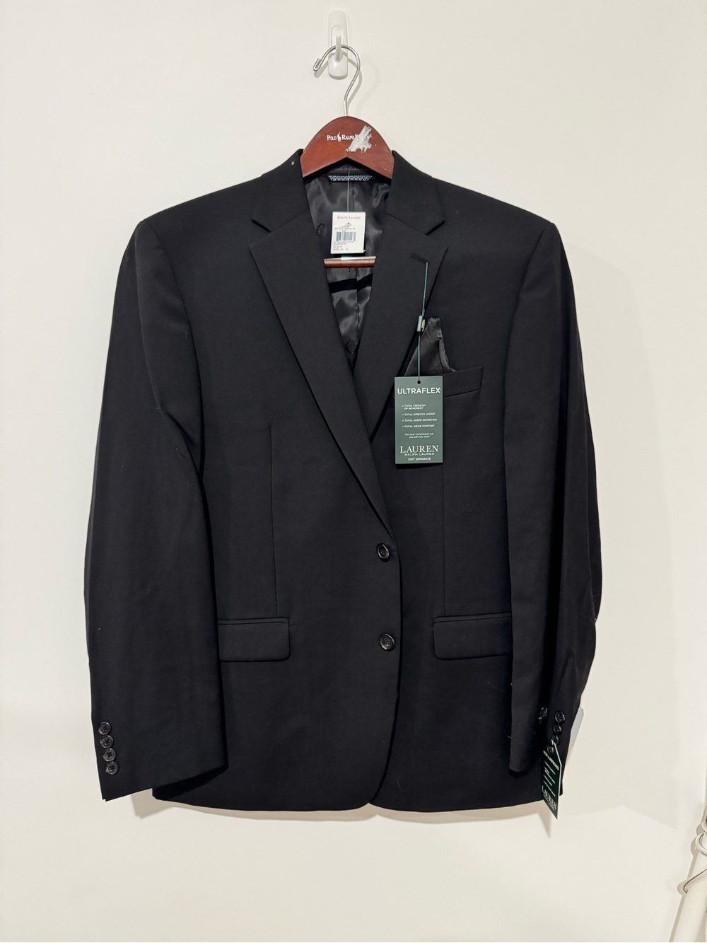 Ralph Lauren Black Two-Button Ultraflex Men's Blazer
